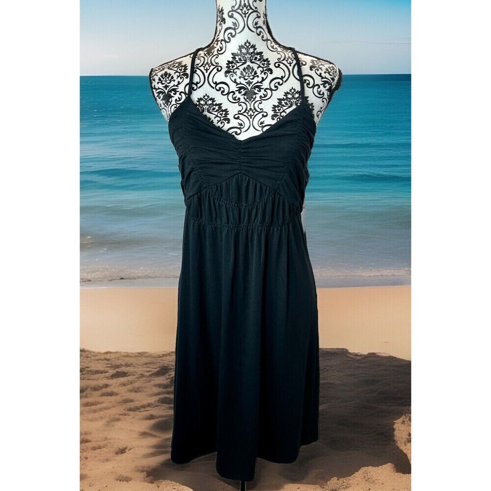 LouLou Dress Babydoll Stretch Black Womens Large Minimalist Y2K Beach Coastal